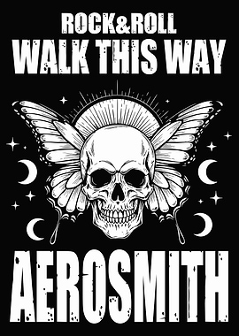 Aerosmith Rock and Roll Skull Art