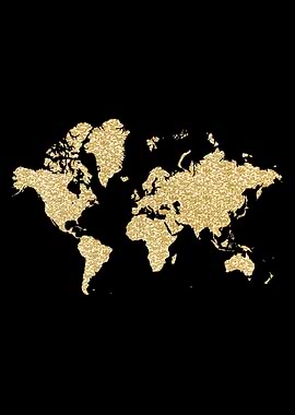 World map Beige Flower