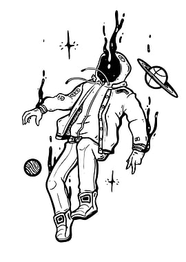 Astronaut Ink Illustration