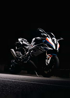 BMW S1000RR Motorcycle in Dark Setting
