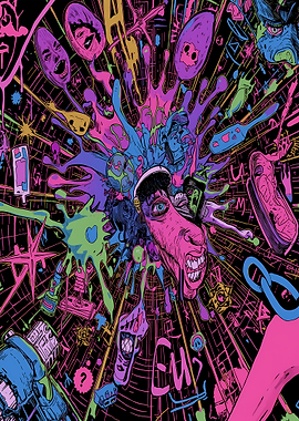 Psychedelic Explosion of Faces and Objects