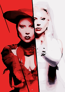Lady Gaga Split Portrait
