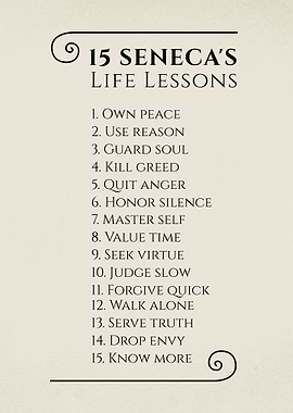 15 Seneca's Life Lessons Poster
