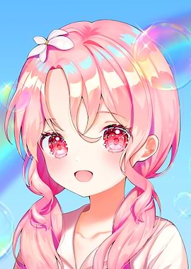 Anime Girl with Pink Hair