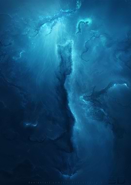 Blue Nebula Abstract Digital Art