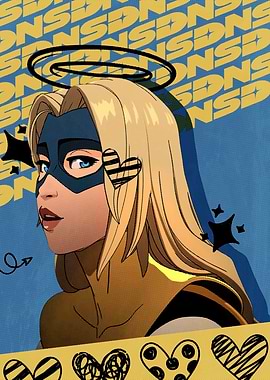 Blonde Superhero Girl with Halo