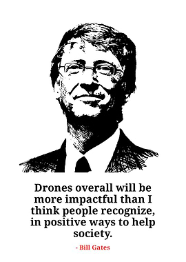 Bill Gates Drones Quote Portrait