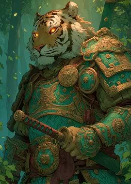 Tiger Warrior in Ornate Armor