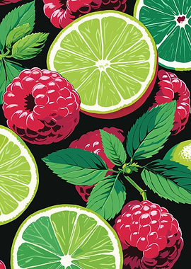 Raspberry and Lime Pattern