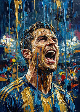 Passionate Soccer Player Painting