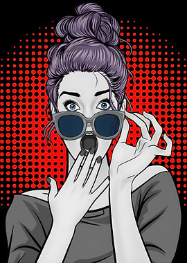 Surprised Woman Pop Art Illustration