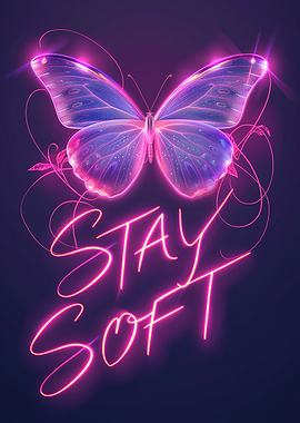 Neon Butterfly Stay Soft