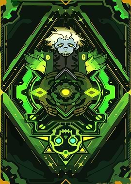 Green Cyberpunk Character Portrait