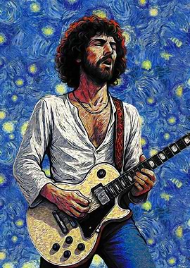 Guitarist in Van Gogh Style