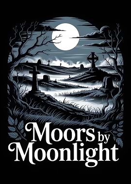 Moors by Moonlight Graveyard Illustration
