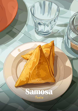 Samosa India Illustration