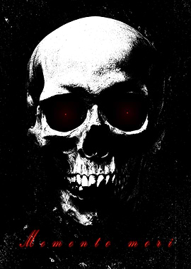 Skull with Red Eyes - Memento Mori