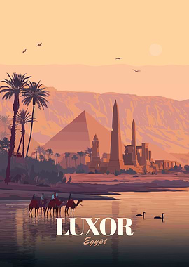 Luxor Egypt Travel Poster