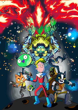 Final Space Cartoon Characters Group Shot