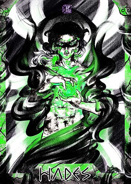 Hades artwork in green and black