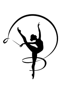 Rhythmic Gymnastics Silhouette with Ribbon
