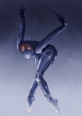 Cybernetic Ballerina in Blue