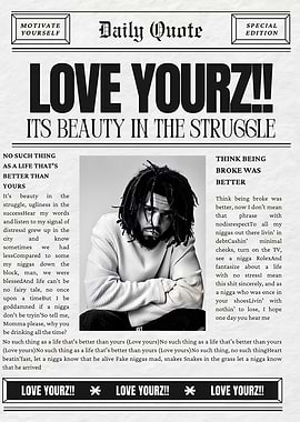 Love Yourz Newspaper Style Quote