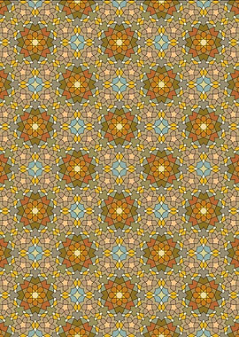Geometric Pattern with Stars and Polygons