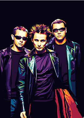 Muse band digital art portrait