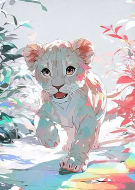Cute Lion Cub Digital Art