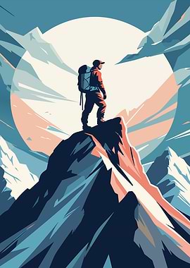 Mountain Climber Minimalist Art
