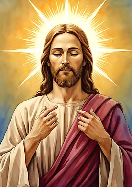 Portrait of Jesus Christ with Halo
