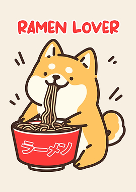 Ramen Lover Shiba Inu Illustration
