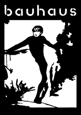 Bauhaus band black and white poster