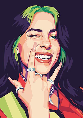 Billie Eilish Pop Art Portrait