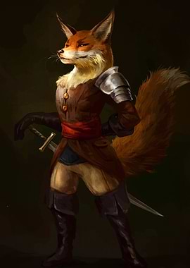 Anthropomorphic Fox Warrior Portrait