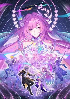 Star Rail characters with cosmic background