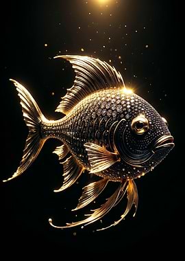 Golden Fish with Diamond Scales