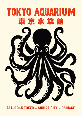 Tokyo Aquarium Octopus Poster