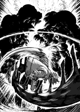 Dynamic Manga Action Scene in Galaxias