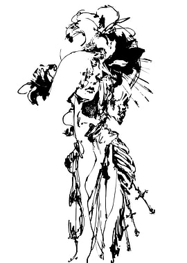 Abstract Woman Figure Black and White