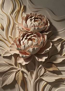 Elegant Floral Relief Sculpture
