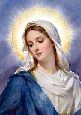 Portrait of Virgin Mary with Halo