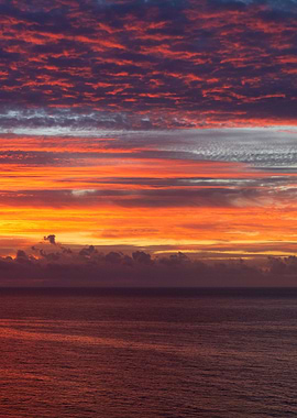 Ocean Sunset with Colorful Clouds
