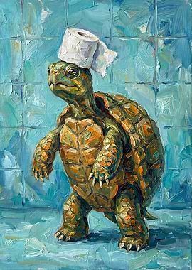 Turtle with Toilet Paper