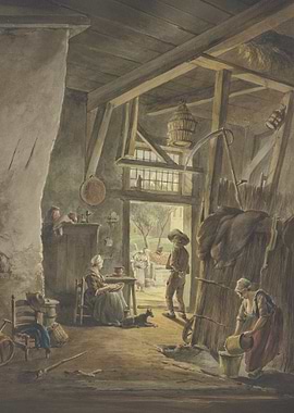 Interior Scene with Figures