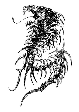 Black and White Snake Illustration