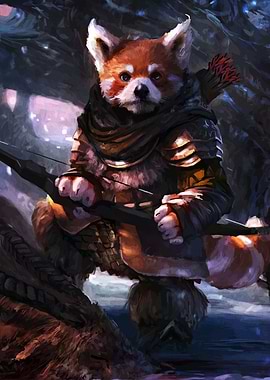 Red Panda Archer in Fantasy Setting