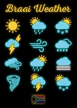 Braai Weather Neon Sign Funny South African BBQ Humor