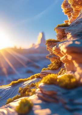 Desert Landscape at Sunrise